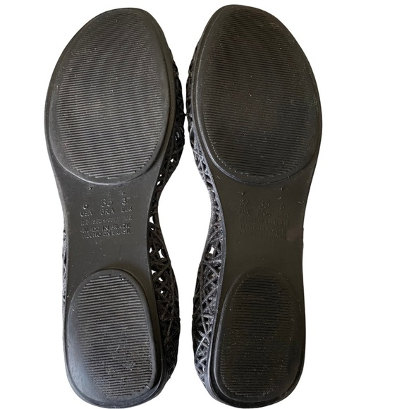Melissa Campana Zig Zag Jelly Black Sparkle Ballet Flats US 6 - Picture 3 of 6